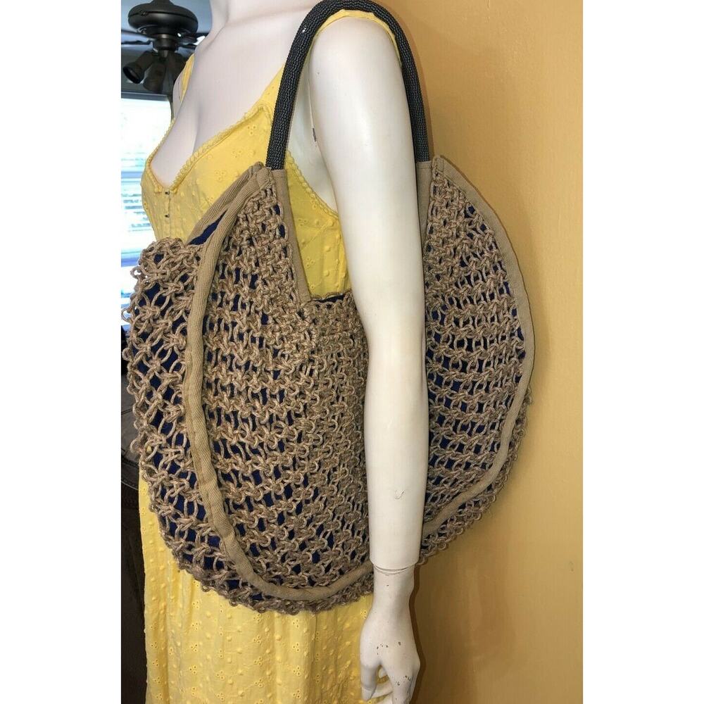 Urban Outfitters- Jute Bag Blue Lining-slouchy Large bag RN66170 Beach Shopping